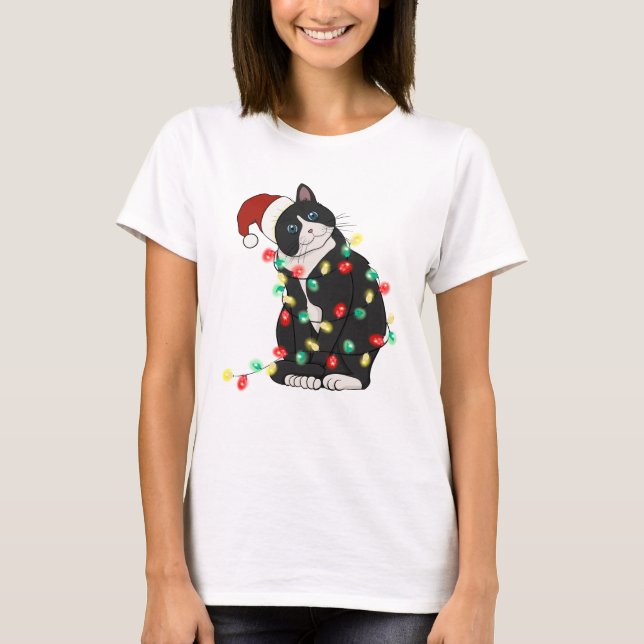 Funny Niedlich Catmas Cat T-Shirt (Vorderseite)