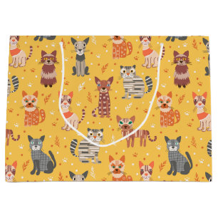 Funny Niedlich Cats Gift Bag Große Geschenktüte