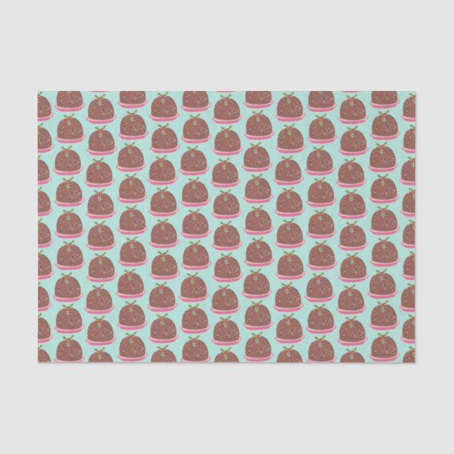 Funny niedlich Christmas Pudding Holiday Seidenpapier (Vorderseite)