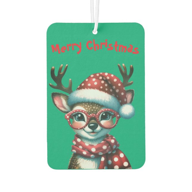 Funny Niedlich Christmas Reindeer Autolufterfrischer (Rückseite)