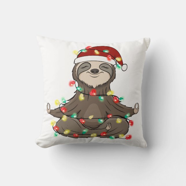 Funny Niedlich Christmas Sloth Kissen (Vorderseite)