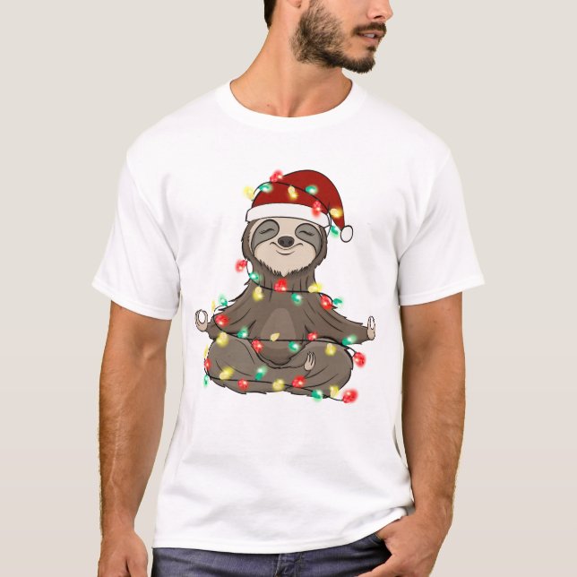 Funny Niedlich Christmas Sloth T-Shirt (Vorderseite)