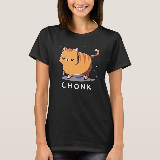 Funny Niedlich Chubby Happy Cat Cat Artwork T-Shirt (Vorderseite)