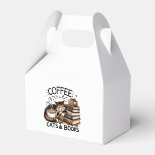 Funny Niedlich Coffee Cats Bücher Lover Gift Idee Geschenkschachtel