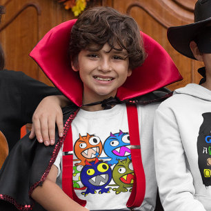 Funny Niedlich Colorful Halloween Monster Friends  T-Shirt
