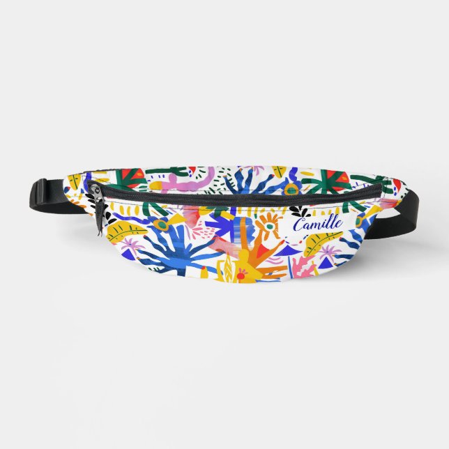 Funny Niedlich Colorful Shape Doodles Personalisie Bauchtasche (Vorderseite)