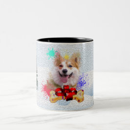 Funny, Niedlich Corgi Dog Yappy Weihnachten Zweifarbige Tasse