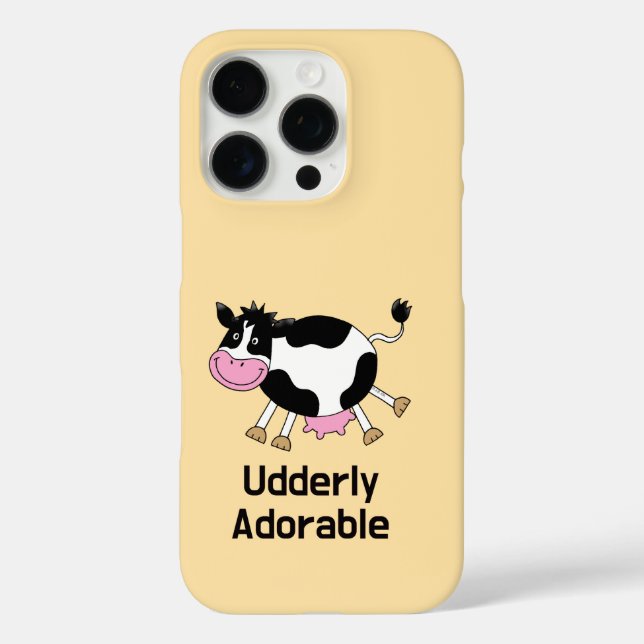 Funny Niedlich Cow Puff Cartoon Design iPhone 16 Pro Hülle (Rückseite)