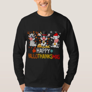 Funny Niedlich Cows Weihnachten Frohe Hallothanksm T-Shirt