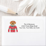 Funny Niedlich Custom Dog Lover Ugly Christmas Ret<br><div class="desc">Funny Winter Weihnachten Weihnachten Rücksendeadressen-Aufkleber mit einem Hund mit roter Brille und einem "Ugly" Weihnachten Nordic Sweater. Eigentlich denken wir, dass er ziemlich niedlich ist! Geben Sie Ihren Namen, Ihre Adresse, Ihre Stadt und Ihre Postleitzahl ein, um Ihre persönlichen Daten zu personalisieren. Perfektes Label für Hundefreunde und Fun Weihnachts-Party und...</div>