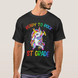 Funny Niedlich Dabbing Einhorn Bereit zum Rock 1st T-Shirt