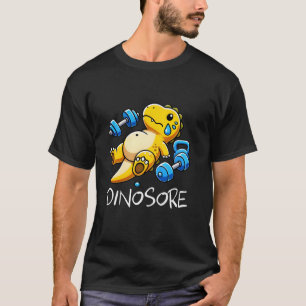 Funny Niedlich Dinosaur Workout Gym Fitness Weight T-Shirt
