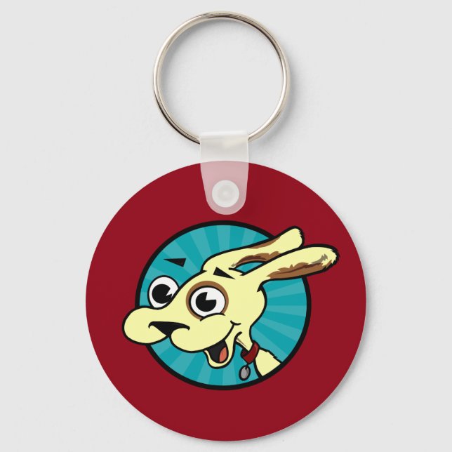FUNNY NIEDLICH DOG BASIC TASON ROUND KEY KETTE SCHLÜSSELANHÄNGER (Vorderseite)