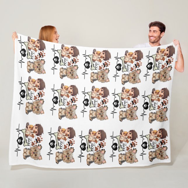 Funny Niedlich Dog Pattern Blanket Fleecedecke (Beispiel)