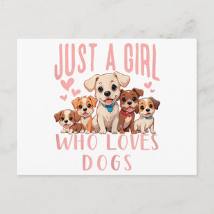 Funny Niedlich Dog Puppy Lover - Nur ein Mädchen,  Postkarte