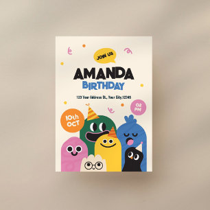 Funny Niedlich Doodle Einladung zum Geburtstag