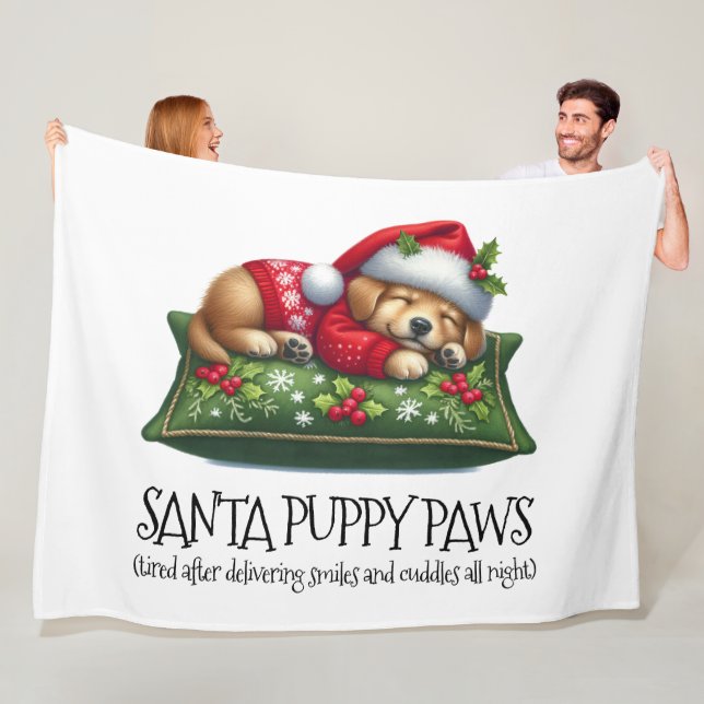 Funny Niedlich Dream Santa Puppy Paws Fleecedecke (Beispiel)