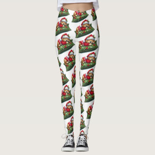 Funny Niedlich Dream Santa Puppy Paws Leggings