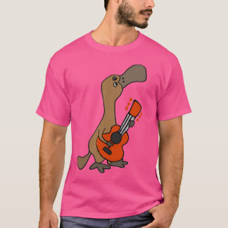 Funny Niedlich Duckbilled Platypus Playing Guitar T-Shirt