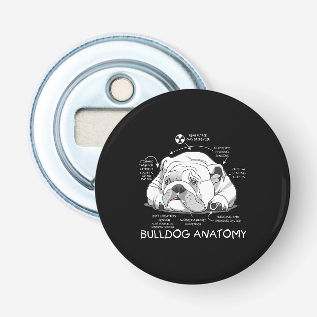Funny Niedlich English Bulldog Anatomie Hunde Biol Flaschenöffner (Vorderseite)