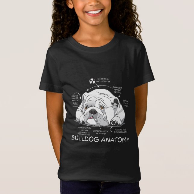 Funny Niedlich English Bulldog Anatomie Hunde Biol T-Shirt (Vorderseite)