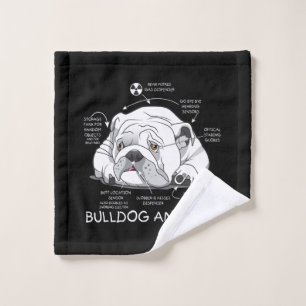 Funny Niedlich English Bulldog Anatomie Hunde Biol Waschlappen