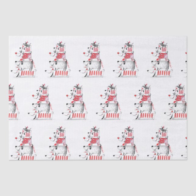 Funny Niedlich Festive Hunde Frohe Weihnachten Seidenpapier (Vorderseite)