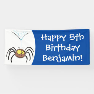 Funny niedlich fluffly spinness Cartoon Banner