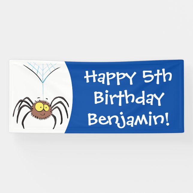 Funny niedlich fluffly spinness Cartoon Banner (Horizontal)