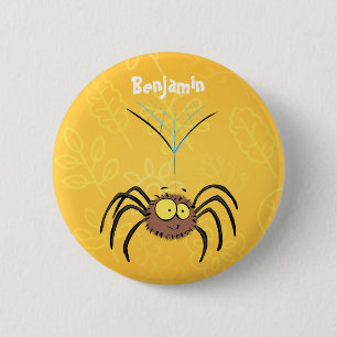 Funny niedlich fluffly spinness Cartoon Button
