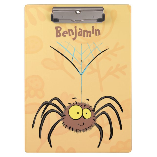 Funny niedlich fluffly spinness Cartoon Klemmbrett (Vorderseite)