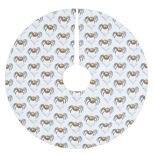 Funny niedlich fluffly spinness Cartoon Polyester Weihnachtsbaumdecke (Vorderseite)