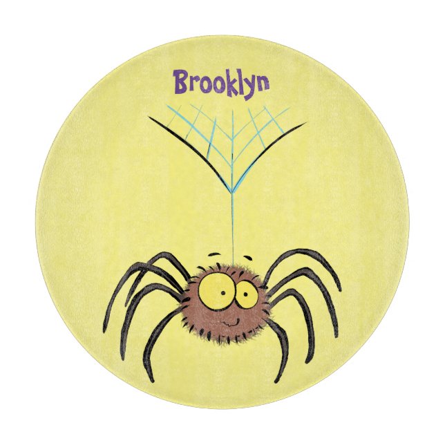 Funny niedlich fluffly spinness Cartoon Schneidebrett (Vorderseite)