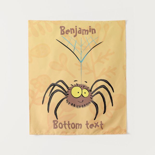 Funny niedlich fluffly spinness Cartoon Wandteppich (Vorderseite)