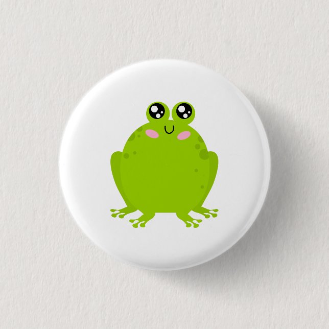 Funny Niedlich Frog Button (Vorderseite)
