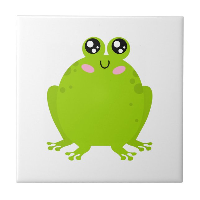 Funny Niedlich Frog Fliese (Vorderseite)