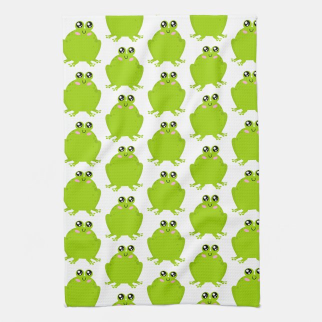Funny Niedlich Frog Geschirrtuch (Vertikal)
