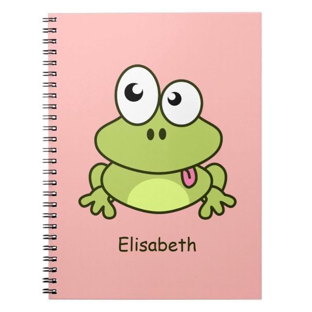 Funny niedlich Frosch Cartoon Kids Notizblock (Vorderseite)