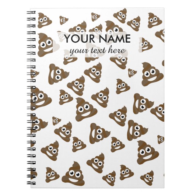 Funny Niedlich Gekackt Emoji Pattern Notizblock (Vorderseite)