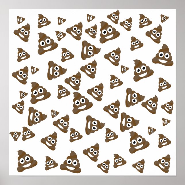 Funny Niedlich Gekackt Emoji Pattern Poster (Vorne)