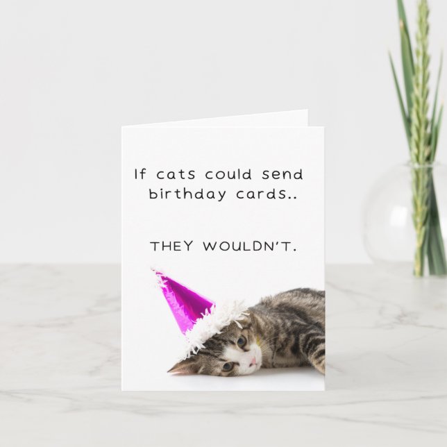 Funny Niedlich gelangweilte Katze Geburtstagskarte Karte (Vorderseite)