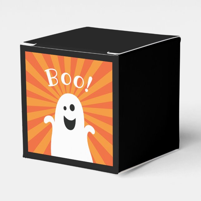 Funny Niedlich Ghost Boo Spuk Happy Halloween Part Geschenkschachtel (Vorderseite)