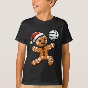 Funny Niedlich Gingerbread Mann Volleyball Christm T-Shirt