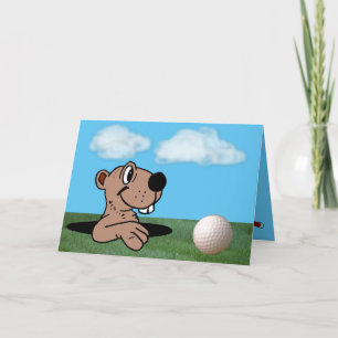 Funny, Niedlich Gopher & Golf Ball Vatertag Card Karte