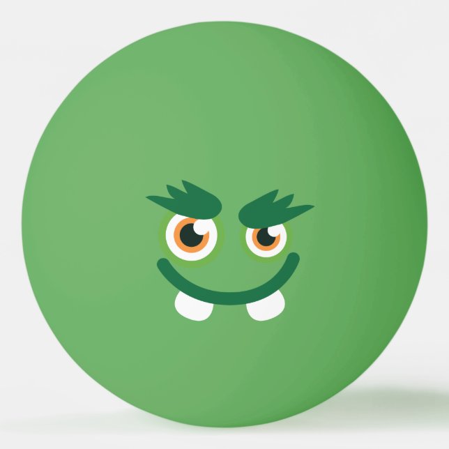 Funny Niedlich Green Monster. Tischtennisball (Vorderseite)