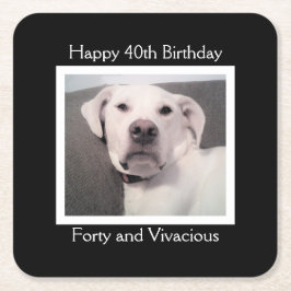 Funny Niedlich Grumpy White Dog 40. Geburtstag Sch Rechteckiger Pappuntersetzer