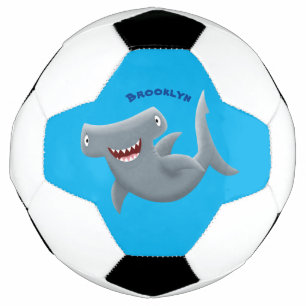 Funny niedlich Hammerhead Hai Cartoon Fußball