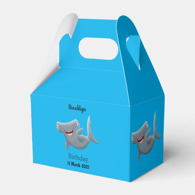 Funny niedlich Hammerhead Hai Cartoon Geschenkschachtel (Vorderseite)