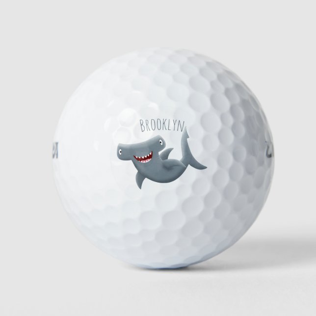 Funny niedlich Hammerhead Hai Cartoon Golfball (Vorderseite)