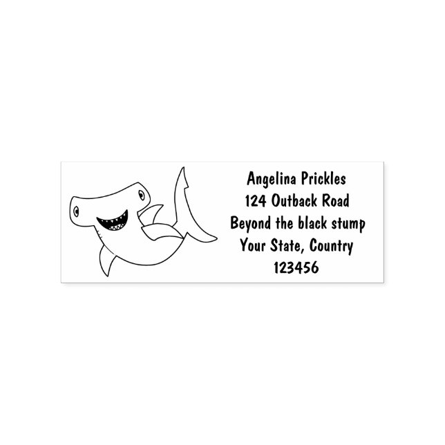 Funny niedlich Hammerhead Hai Cartoon Gummistempel (Prägung)